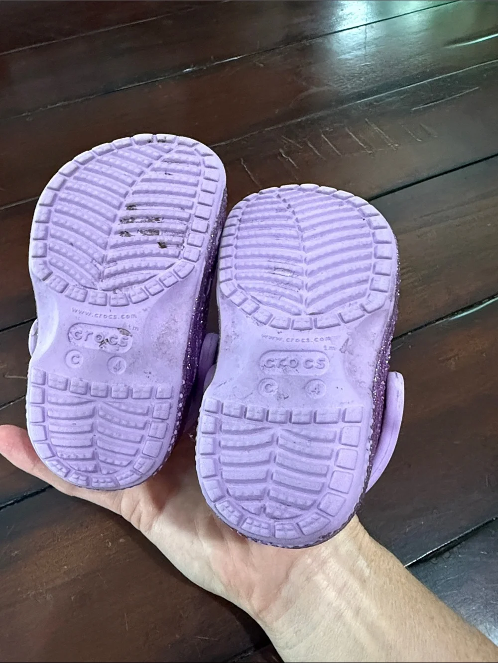 CROCS Kids Glitter Lilac Clog Sandals